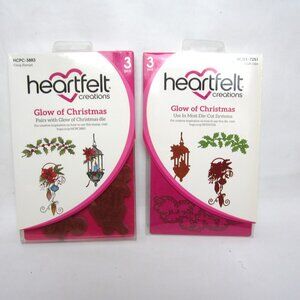 Heartfelt Creations Glow of Christmas Craft Die & Cling Stamps Poinsettia NEW